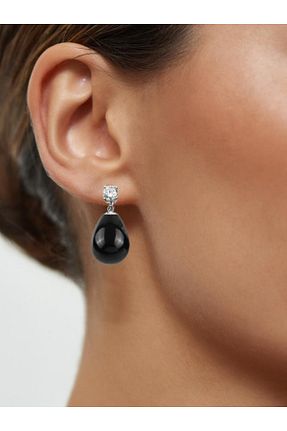 گوشواره نقره مشکی زنانه 925 عیار bymissmücevherat - کد 896579180