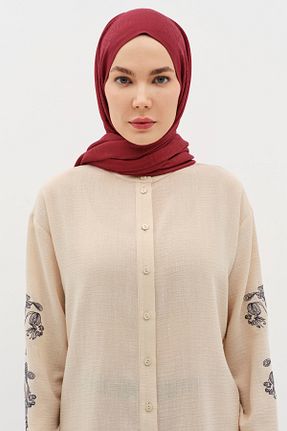 شال زرشکی زنانه ویسکون Tuğba - کد 896609895
