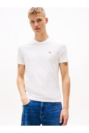 تیشرت سفید مردانه یقه دانتل Tommy Hilfiger - کد 896606863