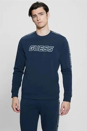سوئیشرت آبی مردانه طرح دار Guess - کد 808074383