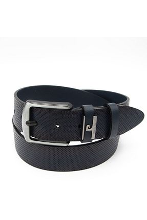 کمربند سرمه ای مردانه چرم خالص Pierre Cardin - کد 896626059