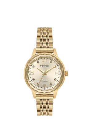 ساعت مچی طلائی زنانه 31-34 میلی متر Ferrucci - کد 896621467