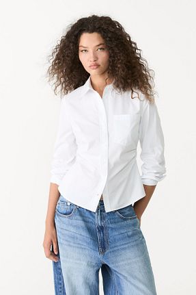 پیراهن سفید زنانه اسلیم Stradivarius - کد 896614294