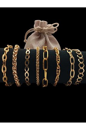 دستبند جواهر زرد زنانه برنجی Ralp Moda - کد 896649845