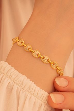 دستبند نقره زرد زنانه 925 عیار vogutima - کد 787356136