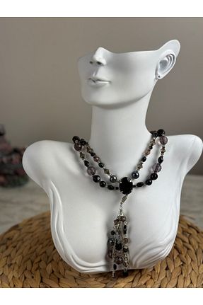 گردنبند جواهر مشکی زنانه سنگ SEDEF TAKI - کد 896659673