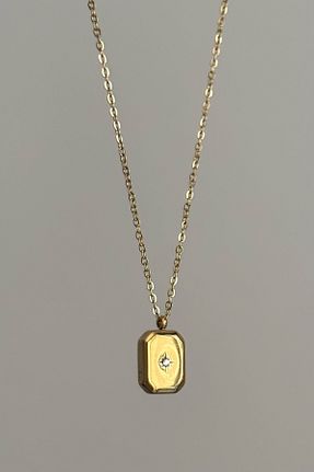 گردنبند استیل ( فولاد ) طلائی استیل (فولاد) CERENY.CO - کد 896667822