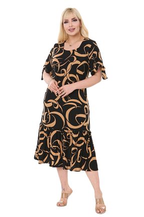 لباس سایز بزرگ مشکی زنانه ویسکون MELSAY - کد 679424924