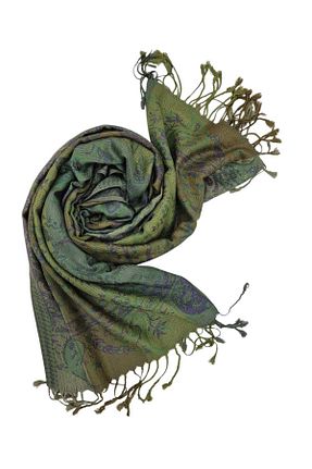 دستمال گردن سبز زنانه پنبه ای Pashmina - کد 896667604