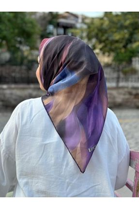 روسری بنفش پنبه ای locella - کد 896665686