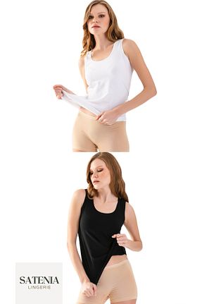 رکابی مشکی زنانه پنبه - الاستین SATENIA LINGERIE - کد 896677371