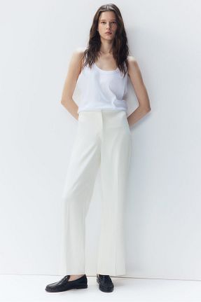 شلوار سفید زنانه پنبه ای H&M - کد 875704383