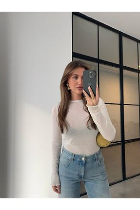 بلوز نباتی زنانه ساده PINKPERİ - کد 896763948