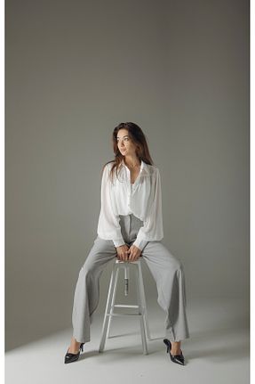 بلوز سفید زنانه ساده MODA - کد 896771804