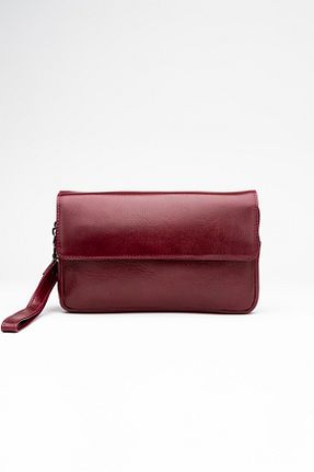 کیف پورتفوی و کلاچ زرشکی مردانه چرم خالص Niki Leather - کد 896827186