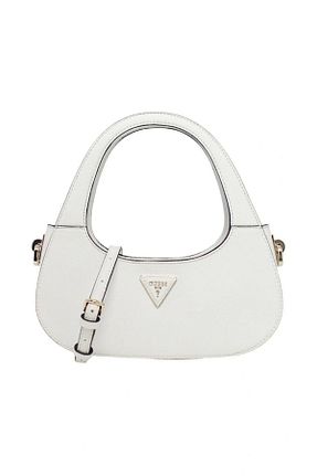 کیف دوشی سفید زنانه چرم مصنوعی Guess - کد 886154514