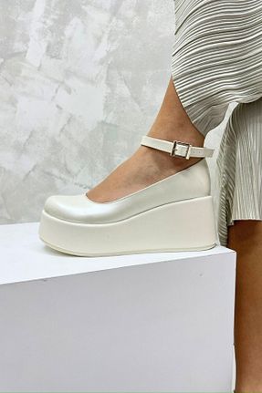 کفش پاشنه بلند پر سفید زنانه پاشنه متوسط (5-9 سانتی متر) inizio - کد 897744226