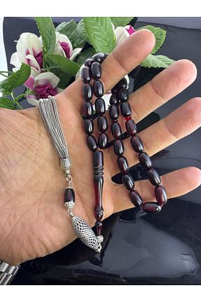 تسبیح زرشکی کهربا Sahra Gümüş - کد 896838936