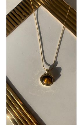 گردنبند استیل ( فولاد ) بژ زنانه استیل (فولاد) ZÜMRA - کد 896830462