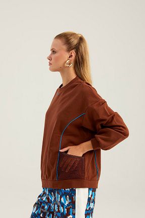 سوئیشرت قهوه ای زنانه Slogan Naar - کد 123497423