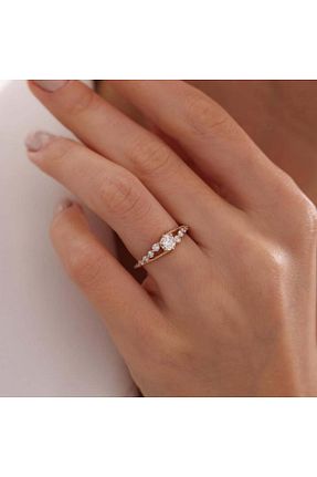 انگشتر جواهر صورتی زنانه زیرکن Karem Jewellery - کد 845612849