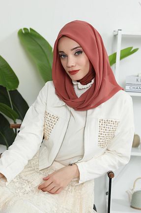 شال قهوه ای زنانه شیفون Aisha