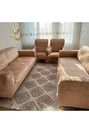کاور مبل قهوه ای مخمل riselerhome - کد 795279196