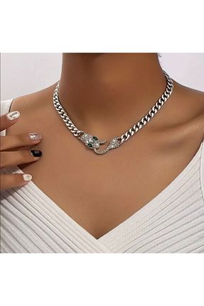 گردنبند جواهر طوسی زنانه فلزی PrimePicks - کد 896877180