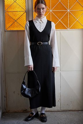 لباس مشکی زنانه بافتنی Touche Prive - کد 771337516