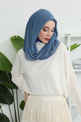 شال سرمه ای زنانه شیفون Aisha