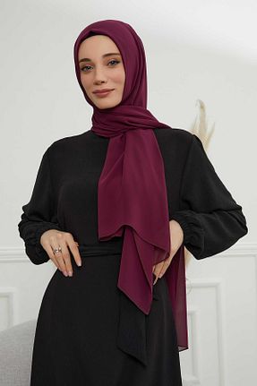 شال بنفش زنانه پلی استر Aisha
