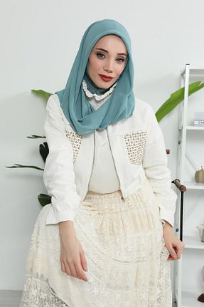 شال سبز زنانه شیفون Aisha