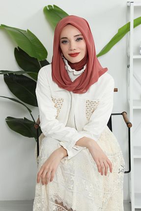 شال قهوه ای زنانه شیفون Aisha