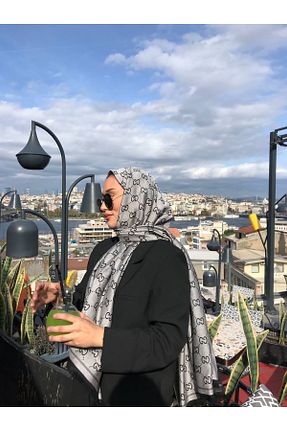 ست شال گردن و کلاه پشمی طوسی زنانه پنبه ای white stars - کد 896873547