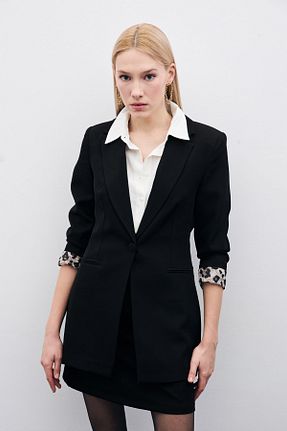 کت مشکی زنانه اسلیم فیت Sateen - کد 270788876