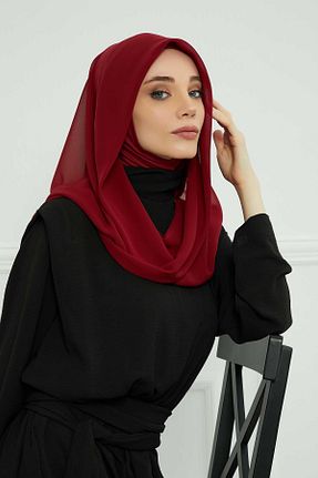 شال زرشکی زنانه شیفون Aisha