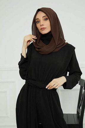 شال قهوه ای زنانه شیفون Aisha