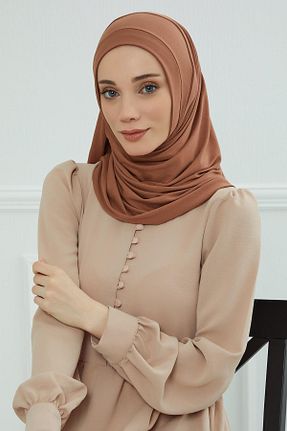 شال قهوه ای زنانه ویسکون Aisha