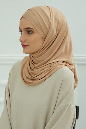 شال قهوه ای زنانه پنبه ای Aisha