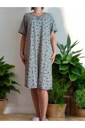 لباس سایز بزرگ سبز زنانه %100 پنبه enmodaiçgiyim - کد 897765022