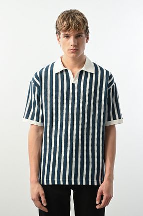 تیشرت آبی مردانه اورسایز İLKCET MODA - کد 896883756