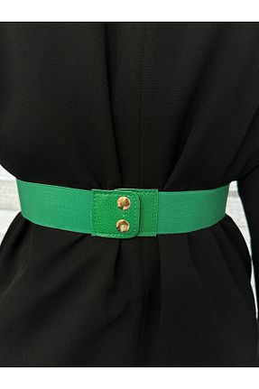 کمربند سبز زنانه چرم مصنوعی MODAM HİFA - کد 896886640