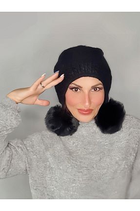 کلاه پشمی مشکی زنانه اکریلیک Senbeno Design - کد 896889027