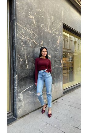 شلوار جین متالیک زنانه پاچه ساده Aida Fashion - کد 896896766