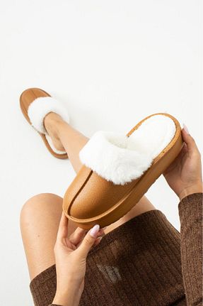 دمپائی خانگی قهوه ای زنانه مخملی Genel Markalar - کد 897493144