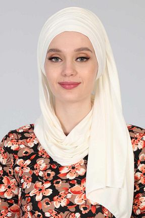 شال بژ زنانه پنبه ای Aisha