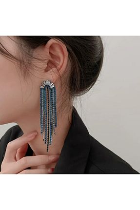 گوشواره جواهر آبی زیرکن TAKİŞKO - کد 890364678