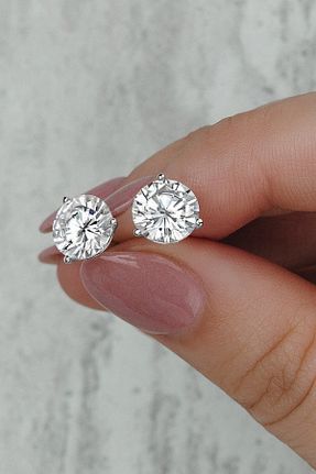 گوشواره الماس سفید 1,01 - 2,00 Crystal Diamond Zirconia - کد 896898616