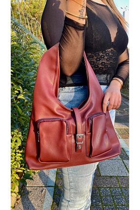 کیف دوشی زرشکی زنانه چرم مصنوعی MODA - کد 895521969