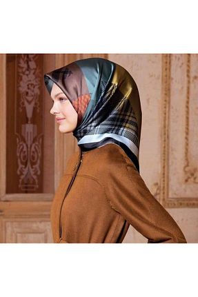 روسری زرشکی کرپ ساتن ابریشم Armine - کد 271974673